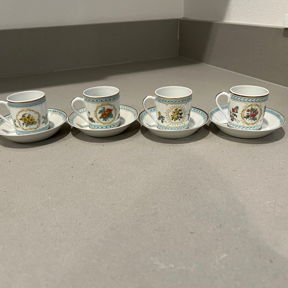 Vintage Haviland Teal Austrian Gold Empress Josephine Demitasse 1982 Collection